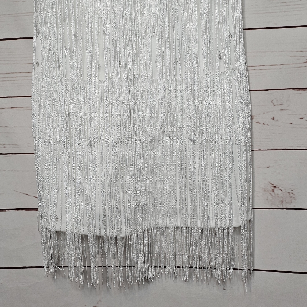 Cuase White Fringe Flapper Dress - Picture 4 of 13